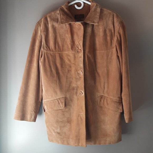Danier Tan Suede Trench Coat - Picture 2 of 16